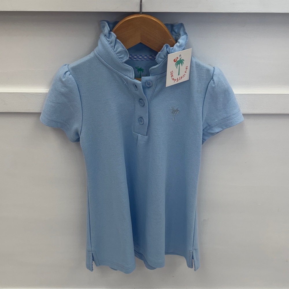 Charming Blue Ruffled Kids Dress XS (2-3t)